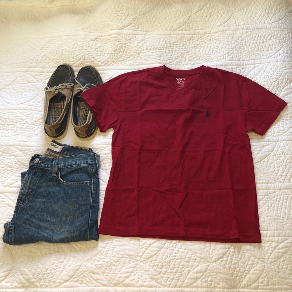 Ralph Lauren Red V-beck tee